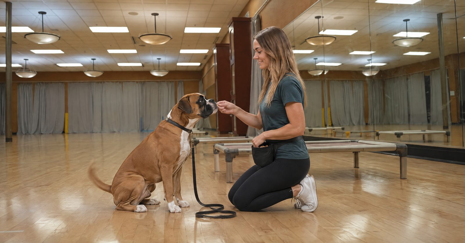 Pet Parent rewarding an adult Border Collie with a treat for a fast recall